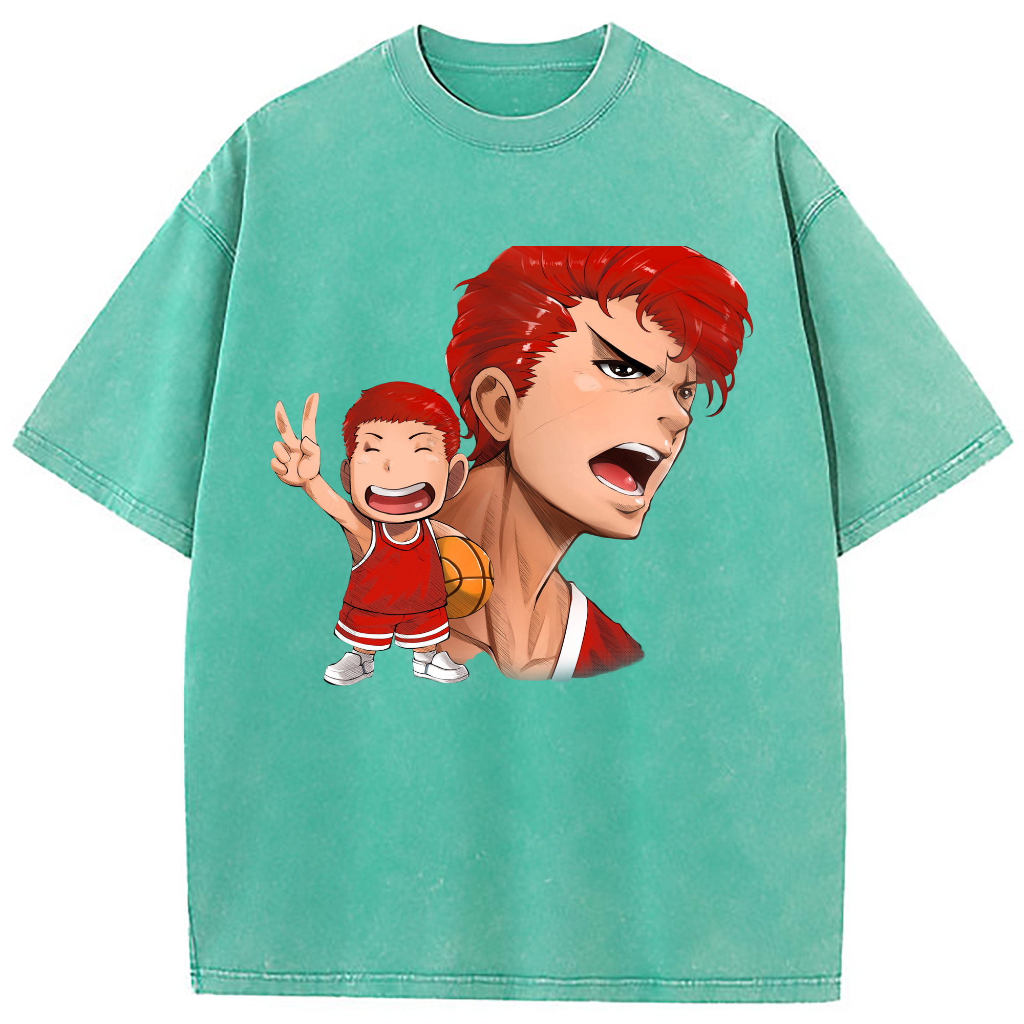 （画像用） SLAM DUNK／スラムダンク 綿100% ヴィンテージ風 半袖Tシャツ（フロントプリント）